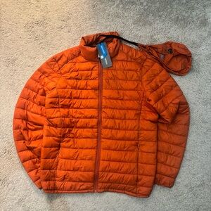 Report Collection Men's Vibrant Orange Packable Puffer Jacket